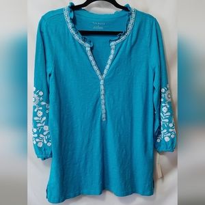 Talbots Embroidered Tunic  Med  NWT